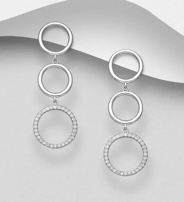 PREMIUM COLLECTION | Lisa -hopeiset kirkkaat modernit korvakorut
