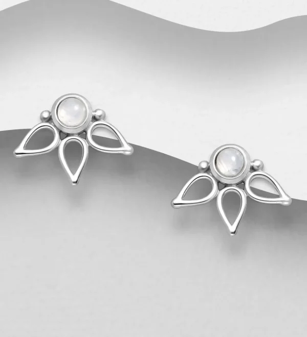 PREMIUM COLLECTION | Liv -hopeiset kuukivi nappikorvakorut