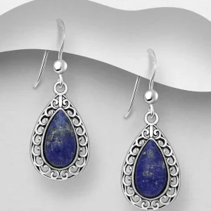 PREMIUM COLLECTION | Maja -hopeiset lapis lazuli pisarakorvakorut