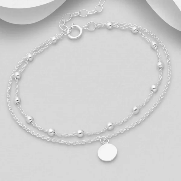 PREMIUM COLLECTION | Malena -hopeinen kaksikerroksinen rannekoru