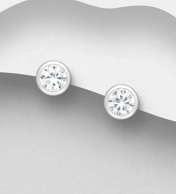 PREMIUM COLLECTION | Moa -hopeiset kirkkaat nappikorvakorut