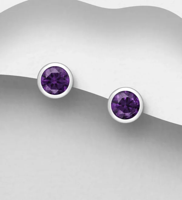 PREMIUM COLLECTION | Moa -hopeiset violetit nappikorvakorut