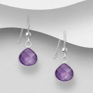 PREMIUM COLLECTION | Mona -hopeiset ametisti korvakorut