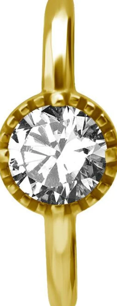 PREMIUM COLLECTION | Pyöreäkivinen clicker lävistysrengas (kulta)