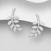 PREMIUM COLLECTION | Rauha -lehdenmuotoinen hopeanappi mattapinnalla