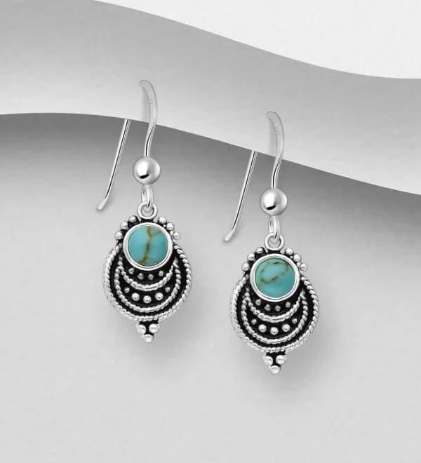 PREMIUM COLLECTION | Sani -boheemit turkoosikiviset hopeakorvakorut