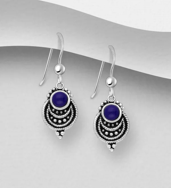 PREMIUM COLLECTION | Sani -boheemit sinikiviset hopeakorvakorut