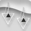 PREMIUM COLLECTION | Simone -hopeiset roikkuvat mustakiviset korvakorut