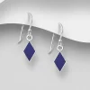 PREMIUM COLLECTION | Stina -hopeiset roikkuvat sinikiviset korvakorut