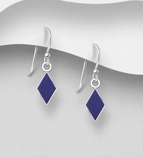 PREMIUM COLLECTION | Stina -hopeiset roikkuvat sinikiviset korvakorut