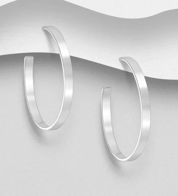 PREMIUM COLLECTION | Stina -keskikokoiset litteät hopearenkaat