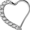 PREMIUM COLLECTION | Sydän clicker kirkkailla zirconioilla (10mm)