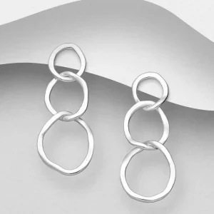 PREMIUM COLLECTION | Tindra -hopeiset korvakorut kolmella renkaalla