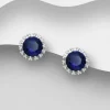 PREMIUM COLLECTION | Ursula -siniset hopeanapit kristalleilla