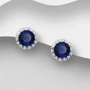 PREMIUM COLLECTION | Ursula -siniset hopeanapit kristalleilla
