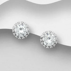 PREMIUM COLLECTION | Ursula -kirkkaat hopeanapit kristalleilla