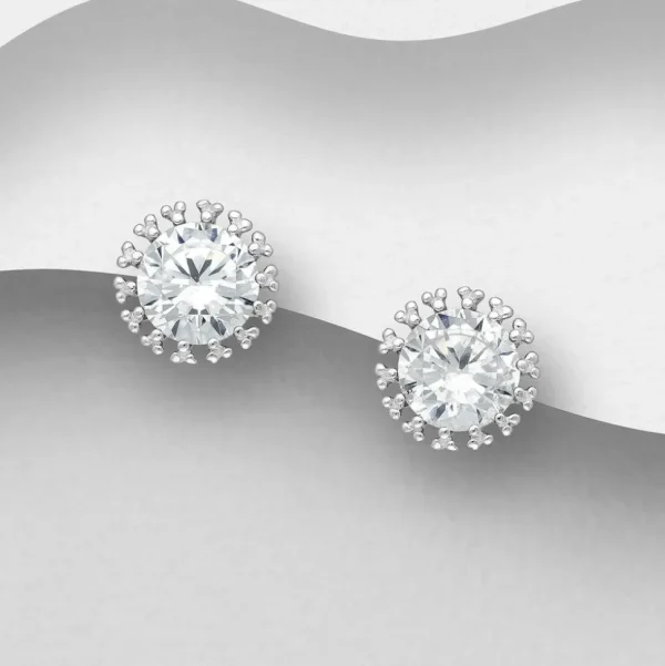 PREMIUM COLLECTION | Ursula -kirkkaat hopeanapit kristalleilla