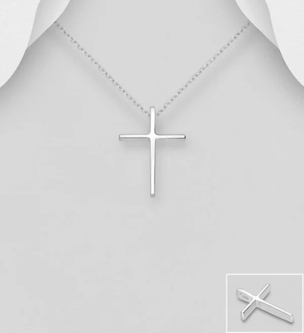 PREMIUM COLLECTION | Usko -moderni hopeinen ristiriipus