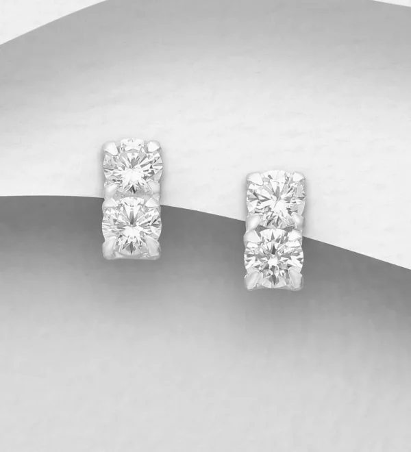 PREMIUM COLLECTION | Vesta -hopeiset kirkkaat nappikorvakorut