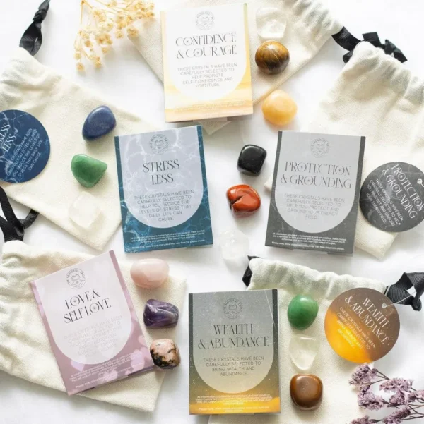 Protection & Grounding Healing Crystal Set -suojaavat kivet setti