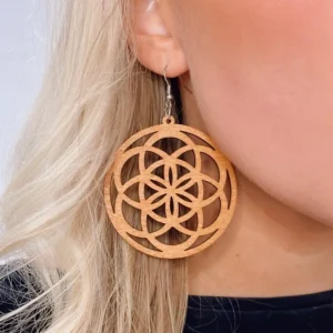 Puiset korvakorut, Classic Mandala -ruskeat pitsikorvakorut