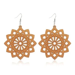 Puiset korvakorut, Pretty Mandala -ruskeat pitsikorvakorut