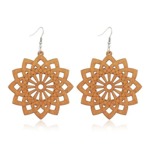 Puiset korvakorut, Pretty Mandala -ruskeat pitsikorvakorut