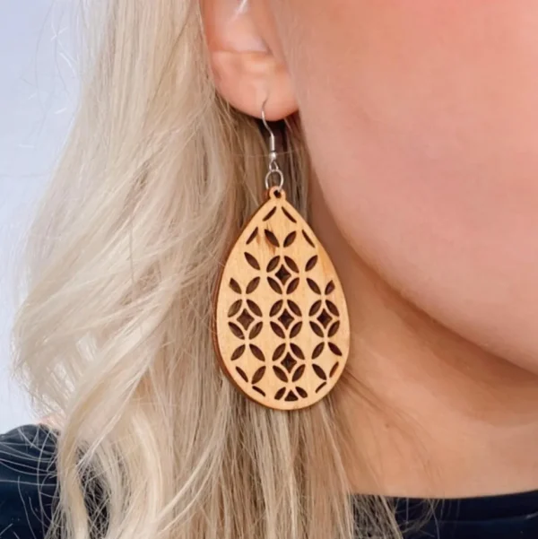 Puiset korvakorut, Retro Teardrop -ruskeat pisarakorvakorut