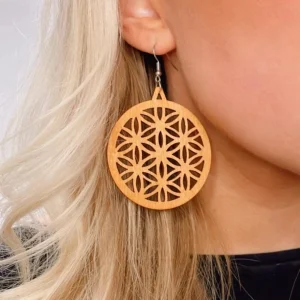 Puiset korvakorut, Simple Mandala -ruskeat pitsikorvakorut