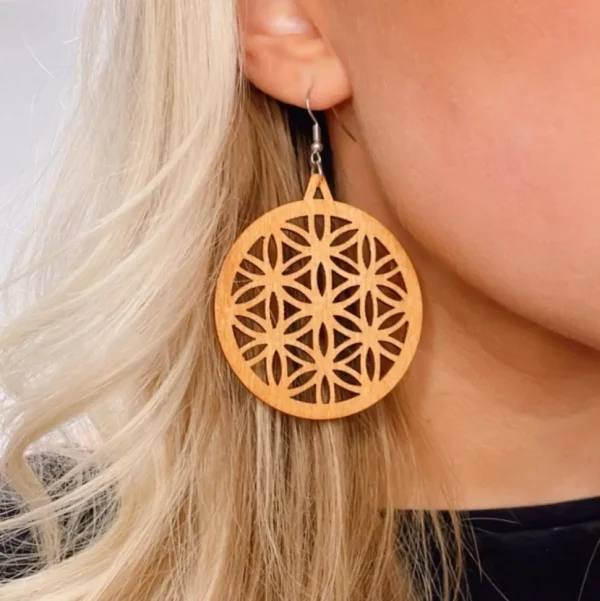 Puiset korvakorut, Simple Mandala -ruskeat pitsikorvakorut