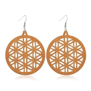 Puiset korvakorut, Simple Mandala -ruskeat pitsikorvakorut