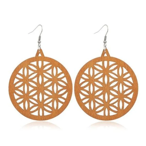 Puiset korvakorut, Simple Mandala -ruskeat pitsikorvakorut