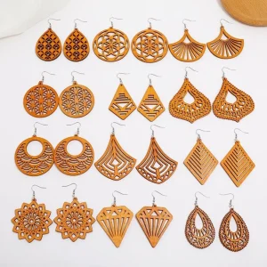 Puiset korvakorut, Simple Mandala -ruskeat pitsikorvakorut