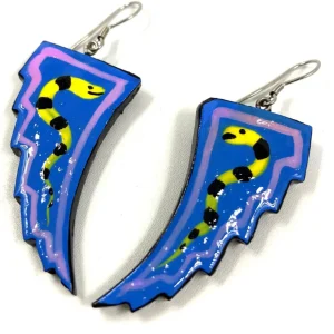 Puiset korvakorut, Snake (blue)