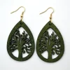 Puiset korvakorut, Tree of Life in Olive Green