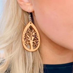 Puiset korvakorut, Tree of Life in Brown -ruskeat elämänpuu korvakorut