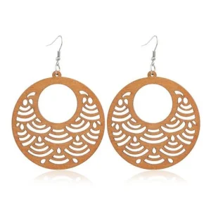 Puiset korvakorut, Waves Mandala -ruskeat pitsikorvakorut