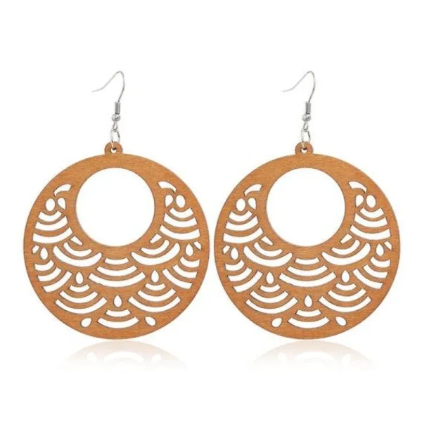 Puiset korvakorut, Waves Mandala -ruskeat pitsikorvakorut
