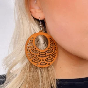 Puiset korvakorut, Waves Mandala -ruskeat pitsikorvakorut