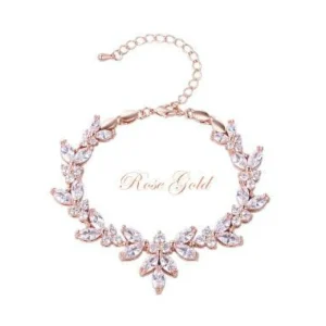 Rannekoru, ATHENA BRIDAL | Elegant Cubic Zirconia Bracelet in Rosegold