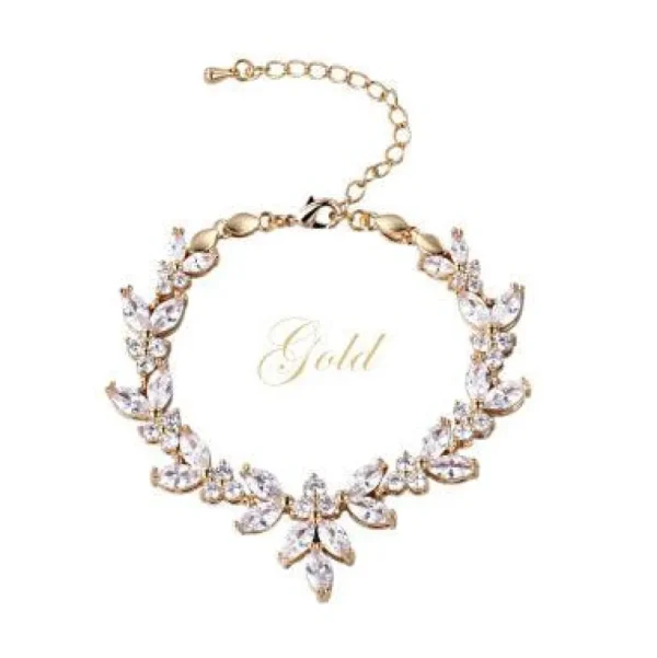 Rannekoru, ATHENA BRIDAL | Elegant Cubic Zirconia Bracelet in Gold