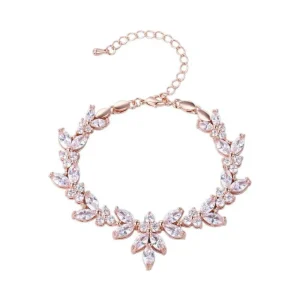 Rannekoru, ATHENA BRIDAL | Elegant Cubic Zirconia Bracelet in Rosegold