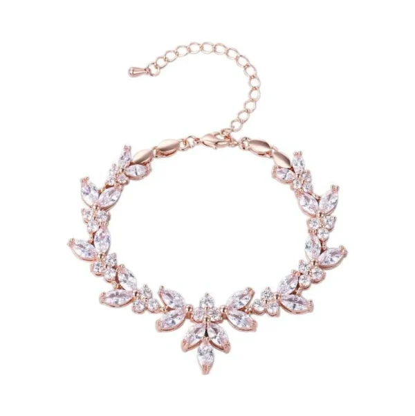 Rannekoru, ATHENA BRIDAL | Elegant Cubic Zirconia Bracelet in Rosegold