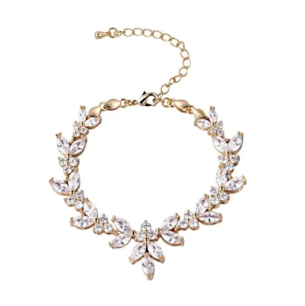 Rannekoru, ATHENA BRIDAL | Elegant Cubic Zirconia Bracelet in Gold