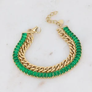 Rannekoru, BOHM PARIS | Bracelet Deannille -vihreä kristallirannekoru