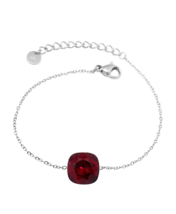 Rannekoru, BOHM PARIS | Bracelet Bea -rubiininpunainen/hopea