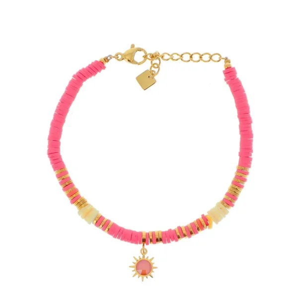 Rannekoru, BOHM PARIS | Bracelet Surf avec cristal pink