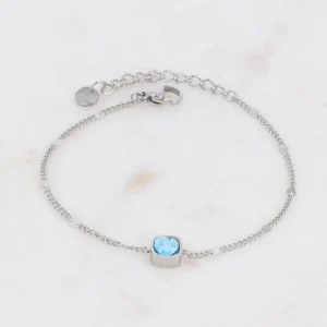 Rannekoru, BOHM PARIS | Bracelet Amael Rhodium -aquamarine