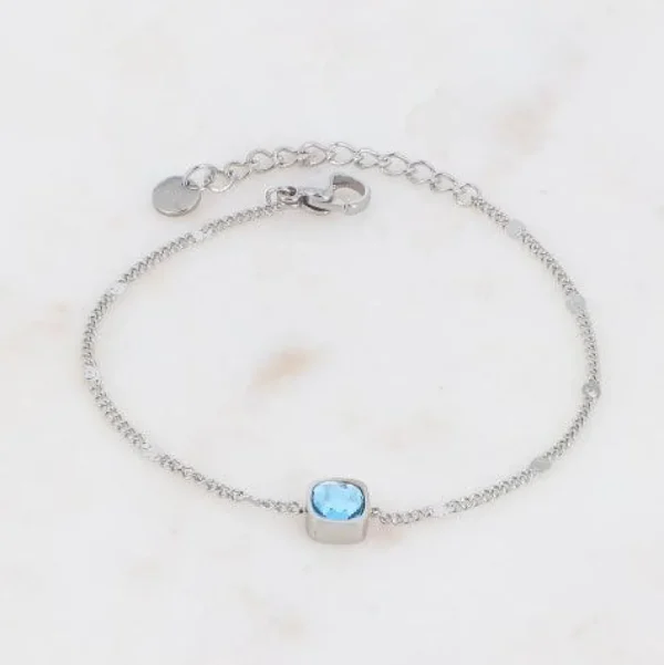 Rannekoru, BOHM PARIS | Bracelet Amael Rhodium -aquamarine