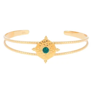 Rannekoru, BOHM PARIS | Bracelet Loulita avec cristal emerald green